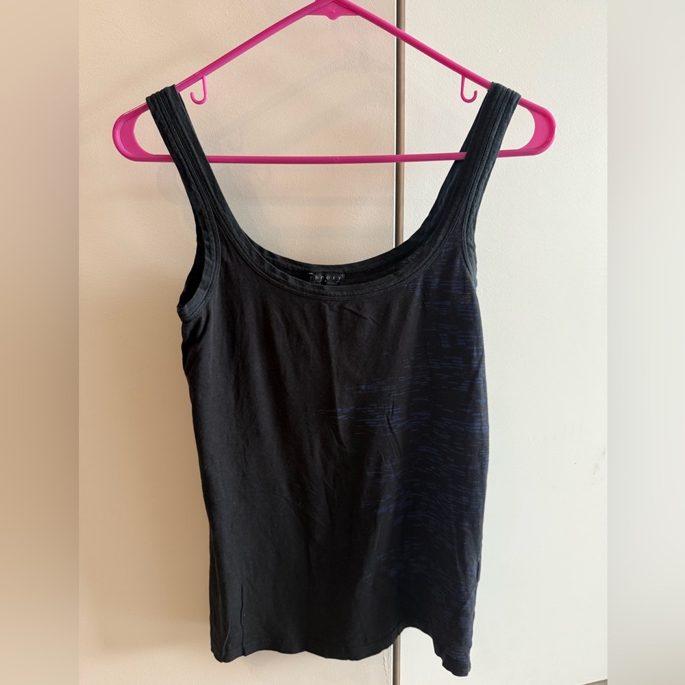 Theory Black Tank Top with blue detail